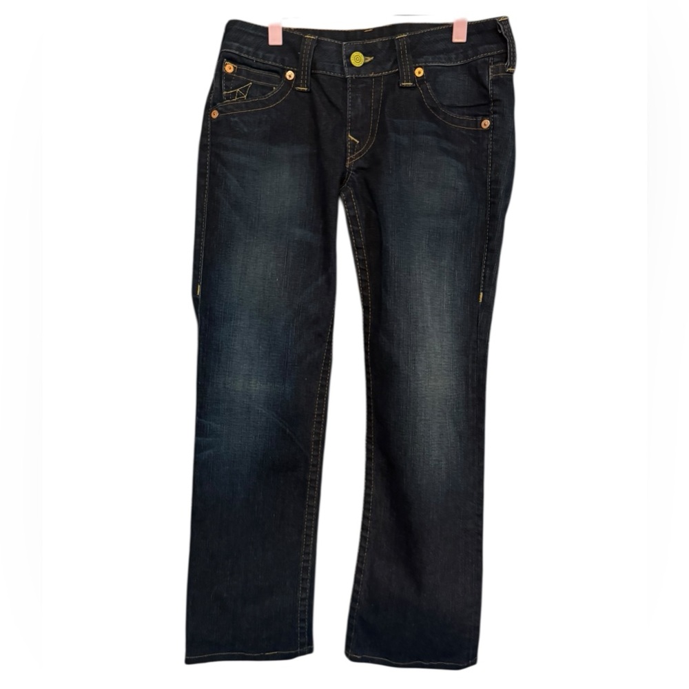 Y2K True Religion Joey Low-Rise Flare Jeans – Dark Wash – Size 30